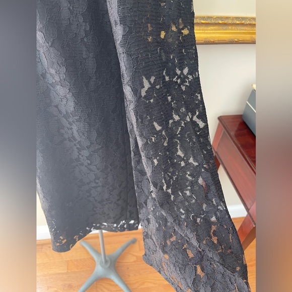 🆕H &‎ M divided lace overlay ladies dress-NWT-size 8-sheath-flared sleeves-mini - Picture 14 of 16